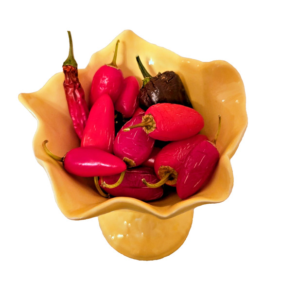 Vintage Yellow Martan Portugal Pottery Flower Compotes Set of 4 - Picture 8 of 14